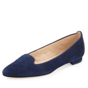 Manolo Blahnik Yak Quilted Suede flats